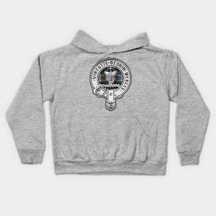 Clan Donnachaidh (Robertson) Crest Badge infilled with Robertson Dress Tartan Kids Hoodie